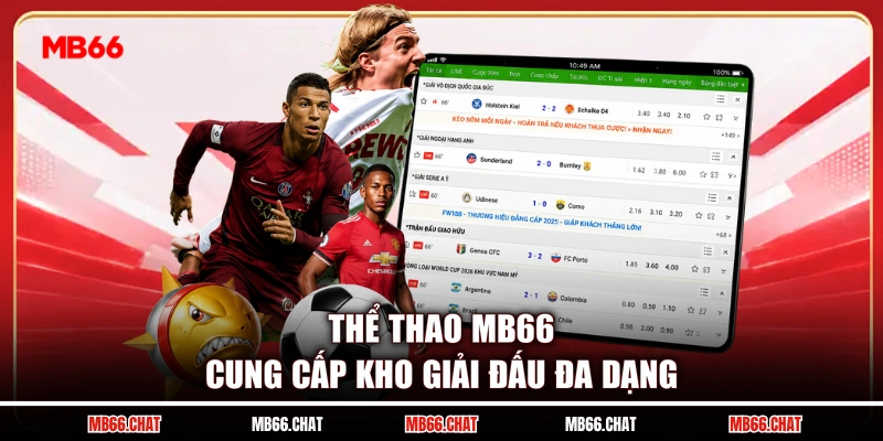 Thể thao MB66 cung cấp kho giải đấu đa dạng